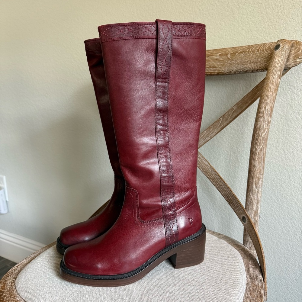 Frye Kate Pull-On Boots Merlot - Picture 2 of 9
